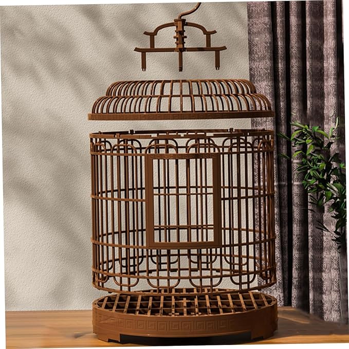 Vintage Birdcage Villa Large Decorative Plastic Cage for Parakeets Budgies Cockatiels Travel Indoor Use