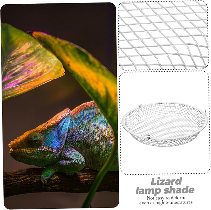 BESPORTBLE Reptile Lamp Shade Protector Heat Lamp for Reptiles Metal Mesh Cover -scalding
