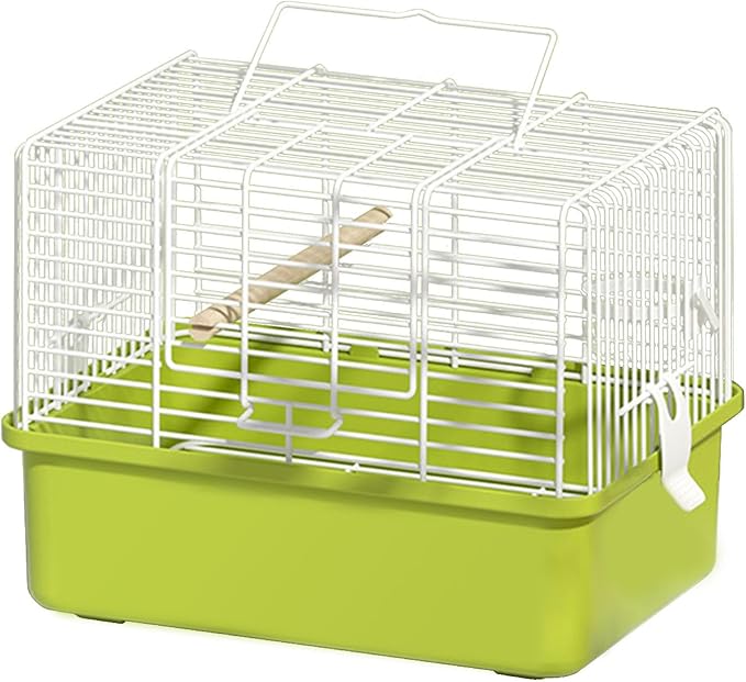 Portable Bird Cage for Travel & Outdoor Walking, Bird Carrier Metal Transport Box with Handle & Transparent Lid, Pet Products Travel Cage Spacious Habitat for Birds and Small Animals