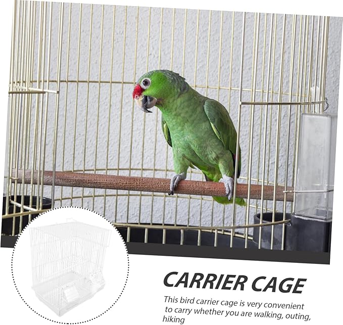 Luxshiny Portable Metal Bird Cage for Parrots and Parakeets Breathable Steel Travel Carrier with Spacious Design Secure Wire Construction for Comfortable Pet Transport