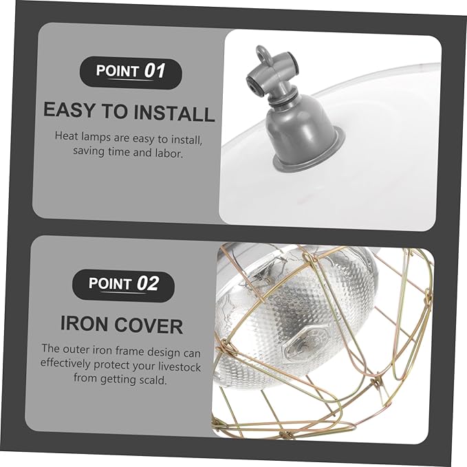 Heating Lamp Poultry Heat Lamp with and Materials for Pets Reptiles and Breeding Safe and Convenient Use