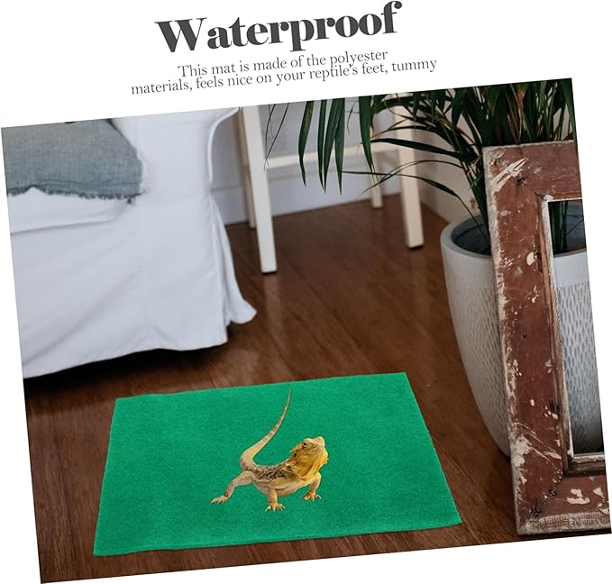POPETPOP 2PCS Wear-Resistant Reptile Mat Moisture-Absorbing Carpet for Snakes Tortoises and Lizards Convenient Decorative Bedding for Terrariums