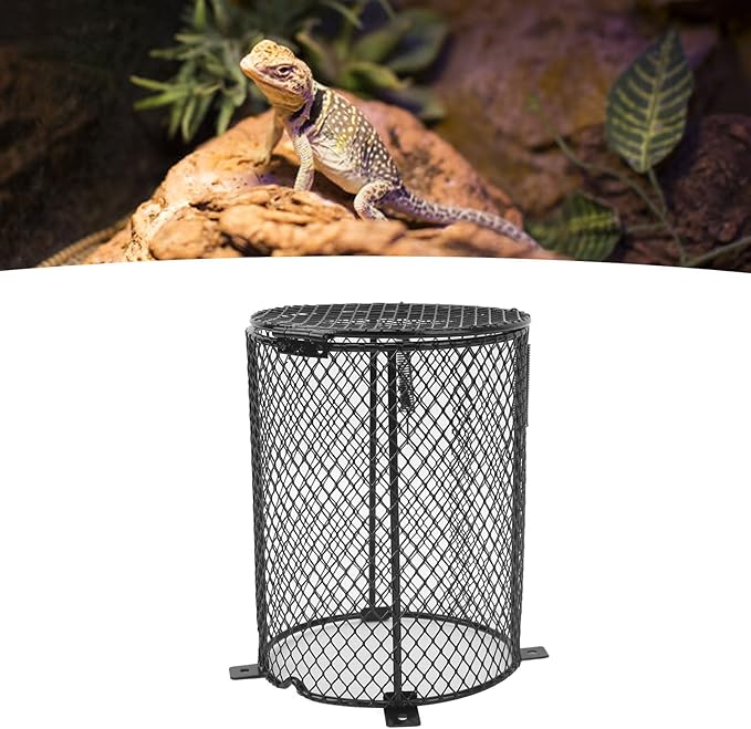 Tyenaza Reptile Lamp Cover Professional Prevents Scald Protective Reptile Heater Lamp Guard for Lizards Terrapins Snakes (Circle)