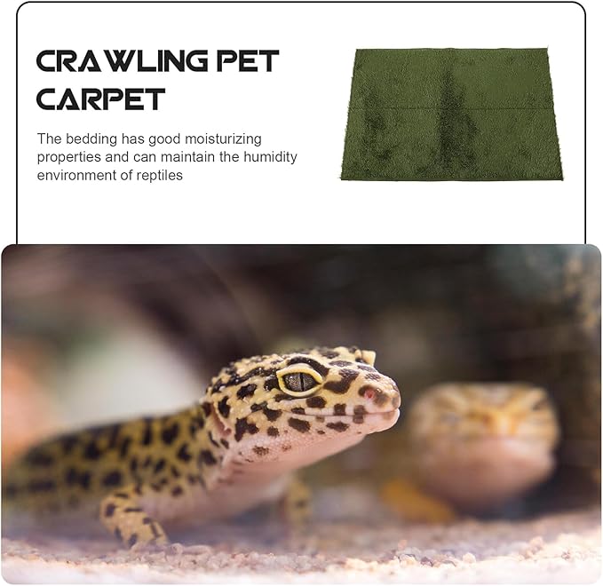 Reptile Carpet Mat for Bearded Dragon Lizard Tortoise Terrarium Bedding Portable Non-Adhesive Reptile Liner with Cushioning for Climbing Pets