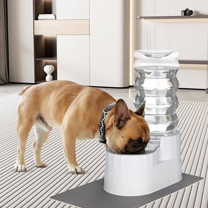 RIZZARI 9L Water Dispenser for Dogs:Ion Exchange System with Activated Carbon-Helps Prevent Urinary Stones-Supports Spinal Health in Senior Dogs-Softens Water- Automatic Stainless Steel Pet Feeder