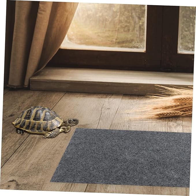 GANAZONO 4pcs Reptile Carpet Substrate Liner Mat for Lizard Snake and Turtle Grey and Water-Absorbent Terrarium Bedding Easy to Clean