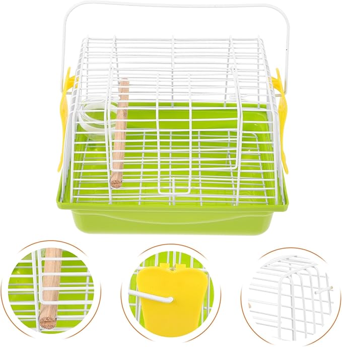 Portable Metal Bird Carrier Cage with Handle for Parakeets and Parrots Ventilated Travel Cage for Safe Bird Transport and Construction for Outdoor Use