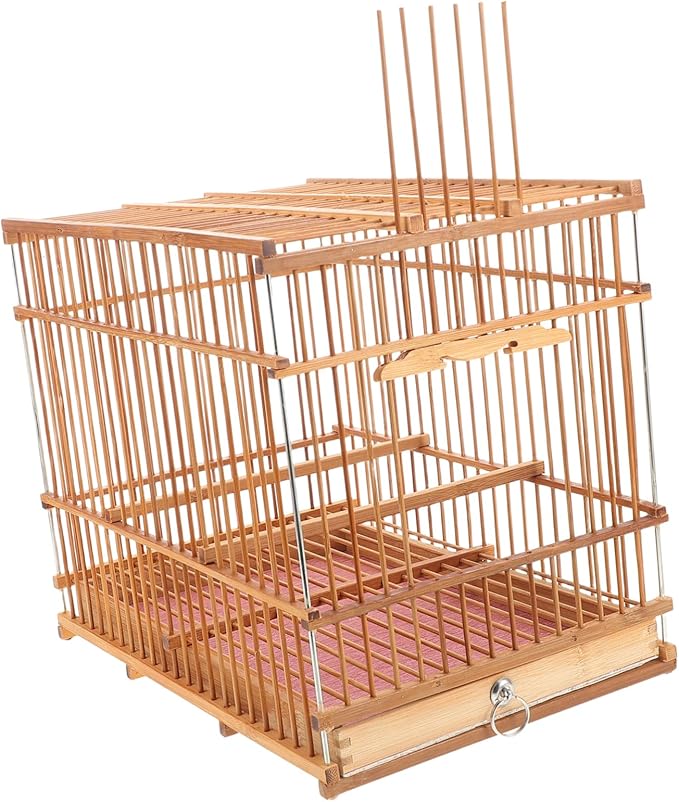 Retro Bird Travel Carrier Cage Small Bird Cage for Lovebirds Parakeets Cockatiels Portable Carrying Case