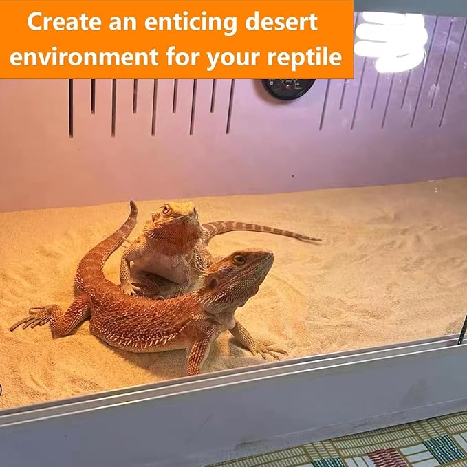 BNOSDM 2PCS Reptile Sand Bearded Dragons Substrate Sands Lizard Terrarium Bedding Desert Blend for Snakes Geckos Chameleon Tortoise Frogs Scorpion Invertebrates Amphibian 2.2lb (Yellow)