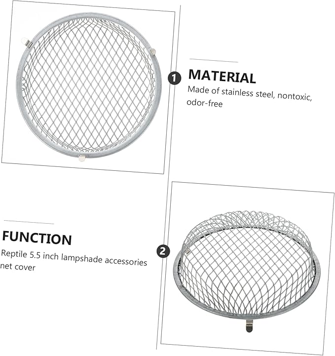 Housoutil Grille Chicken Heater Reptile Heat Lamp Reptile Heater Guard Dome Light Bulb Lampshade Protector Lampshade Shell s White Container Stainless Steel Crawl