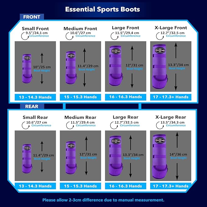 Harrison Howard Horse Sport Medicine Front Shock-Absorbing Boots All-Round Lower Limb Protection & Support Sport Boots Perfect for Endurance Training and Performance Pack of 2 Regal Purple XL