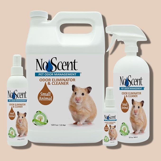 No Scent Small Animal Guinea Pig Cage Cleaner | Hamster & Rabbit Habitat Pet Odor Spray (32 Fl Oz / 946 mL)