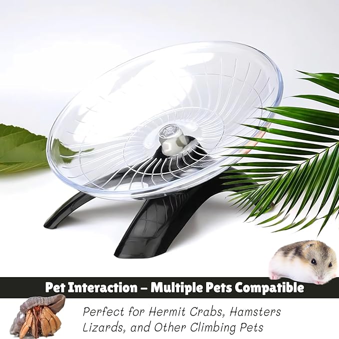 Hermit Crab Running Wheel Toy, Hamster Exercise Wheel, Small Animal Cage & Tank Accessory for Hermit Crabs, Hamsters, Rats, Gerbils, for Active Play and Exercise
