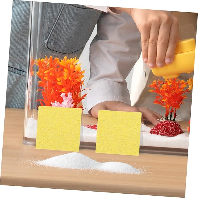 POPETPOP 20pcs Square Sea Sponges for Crab Habitat Humidity Control Natural Unbleached Sponges for Maintaining Moisture Reptile Tanks Eco-Friendly Crab Supplies