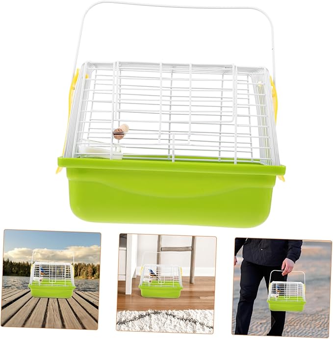 VANZACK 1 Set Portable Bird Carrier Cage with Handle Lightweight Pet Transportation Cage for Birds Parrots and More for Travel and Outdoor Use