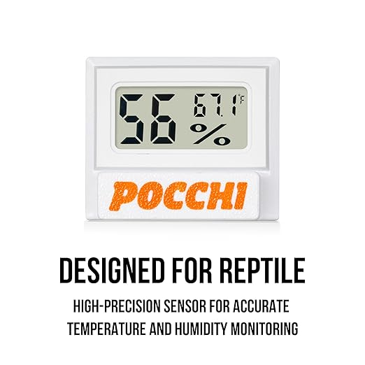 Magnetic Reptile Thermometer and Humidity Gauge - Indoor Temperature and Humidity Monitor - Digital Thermometer Hygrometer for Tank Accessories Bearded Dragon, Snake, Gecko, Lizard - White