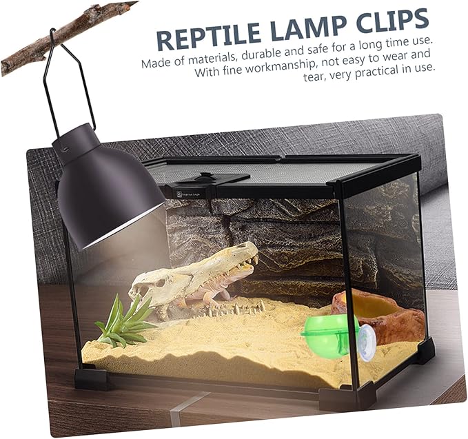 Kisangel 10pcs Reptile Light Cover Clamps for Turtle Tank Gecko Chameleon Cage Accessories Heat Light for Reptiles Lampshade Clips