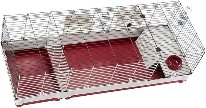 Ferplast Krolik XXL Rabbit Cage w/Wire Extension | Rabbit Cage Includes All Accessories & Measures 63.8L x 23.62W x 19.68H Inches | 1-Year Warranty