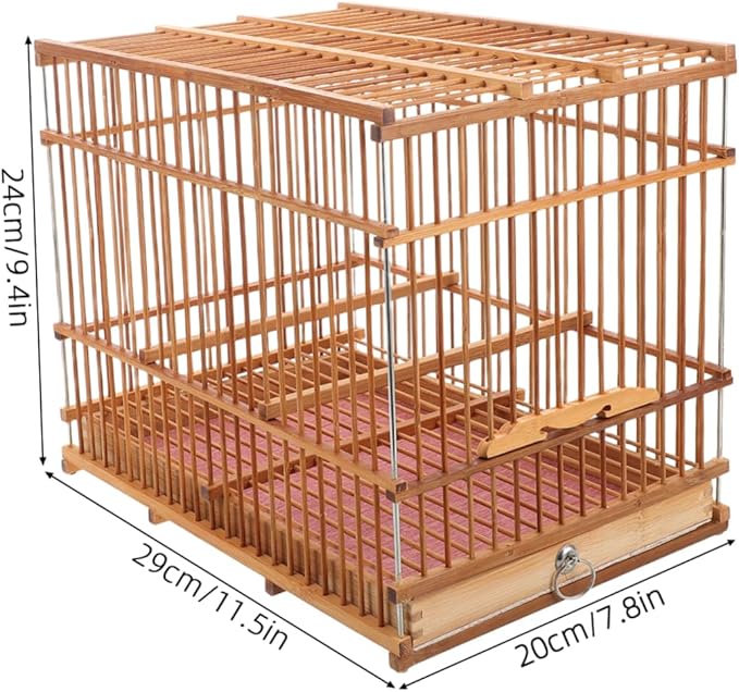 Toyvian Portable Bamboo Bird Cage Lightweight Natural Weaving Birdcage for Small Parrots Aesthetic Hollow Design for Travel and Outdoor Use