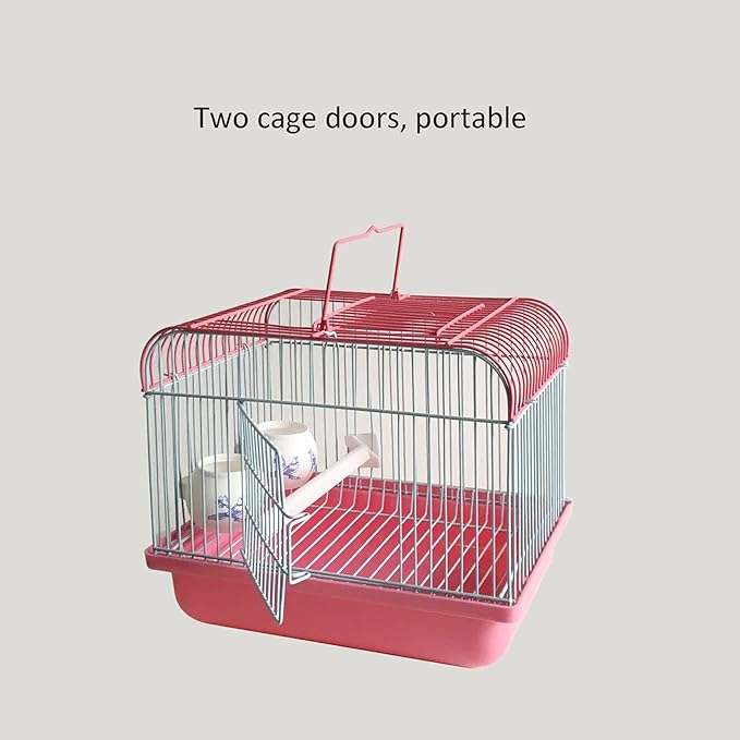 Bird Cage Pet Products Travel Cage for Birds and Small Animals Bird Carrier with Perch and Feeding Cups,Portable Bird Travel Cage Weight Breathable Pet Suppliesyellow,Ye