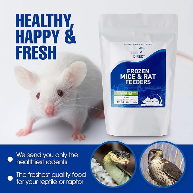 MiceDirect 14 Frozen Rat Combo Pack of Rat 7 Smalls and 7 Rat Mediums Feeders Snake Food for Ball Pythons and Reptiles (4.5-8 in)(910 Grams)