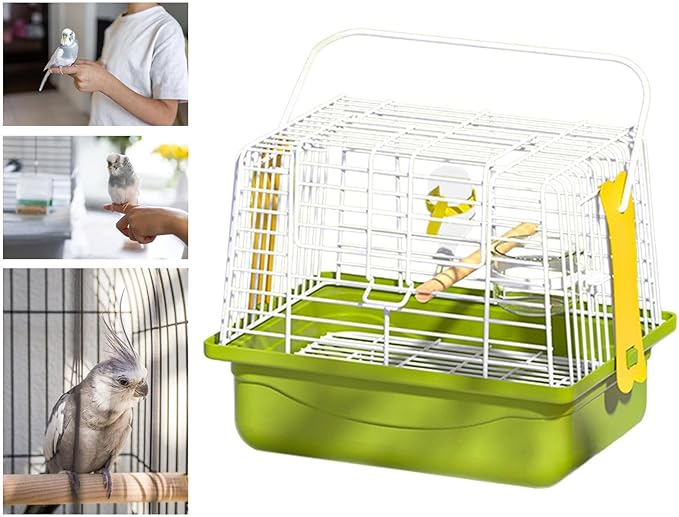 Generic Bird Travel Carrier Cage Cage Carrier Carry Transport Parrot Parakeet Carrier with Stand for Shopping Cockatiel Parakeets, Set of 5
