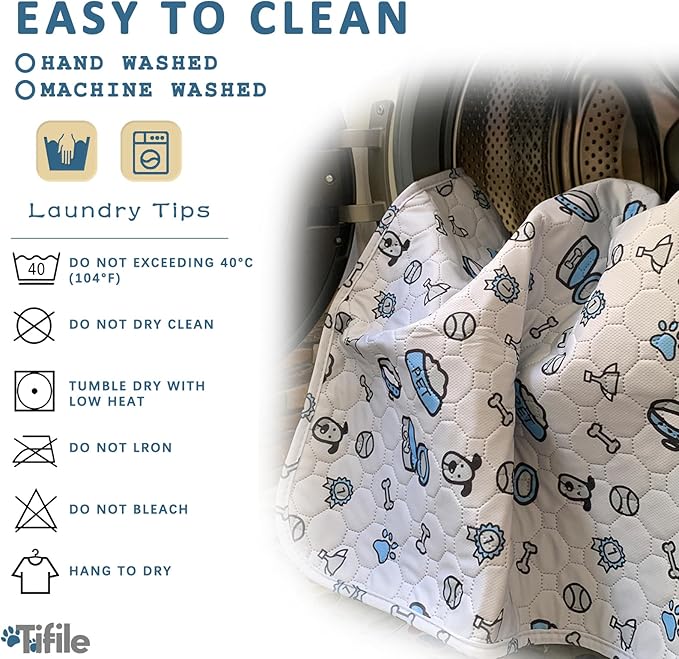 Washable Pee Pads for Dogs, 2 Pack Reusable Puppy Pads, Absorbent Whelping Pads with Bone Print, Non-Slip Waterproof Pet Training Pads for Couch, Crate, Potty Training - 41x41in