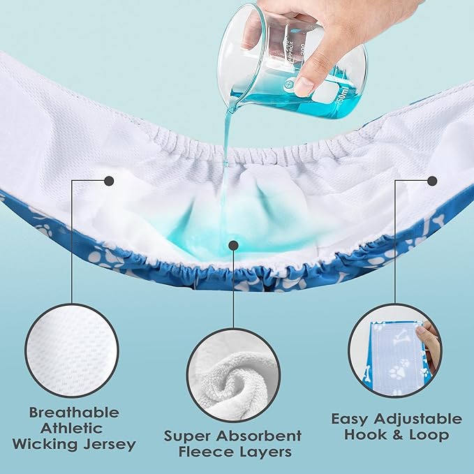 Wegreeco Washable Male Dog Belly Band - Pack of 3 - Washable Male Dog Belly Wrap, XX-Large Doggie Diapers for Doggy Puppy (Bone, XX-Large)