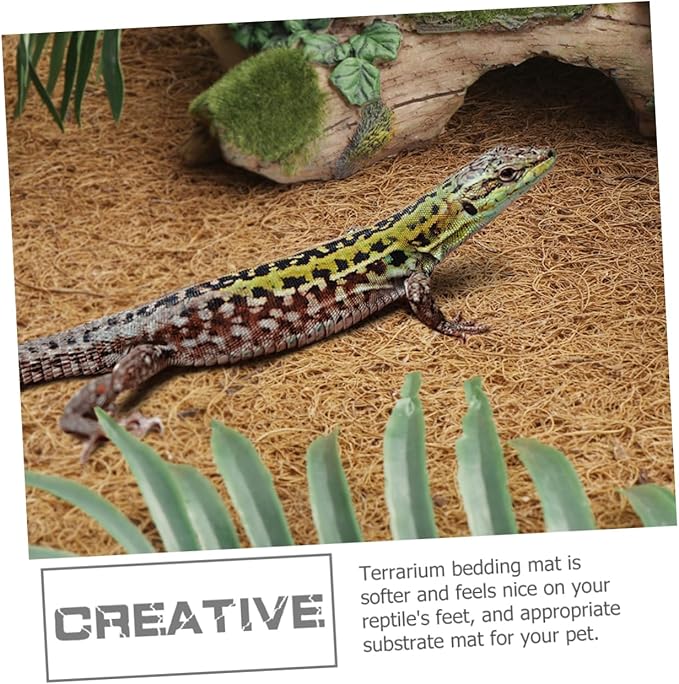 Coconut Fiber Reptile Carpet Mat for Tortoises Lizards and Snakes – Natural Substrate Bedding for Terrarium Liner 100% Organic Coconut Fiber Reptile Tank Accessories