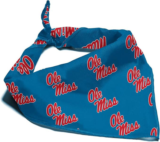 Ole Miss Rebels Officially Licensed Bandana for Dogs and Cats | Fits Pets Great Gift Idea | Easy-to-Tie (Small, 13")