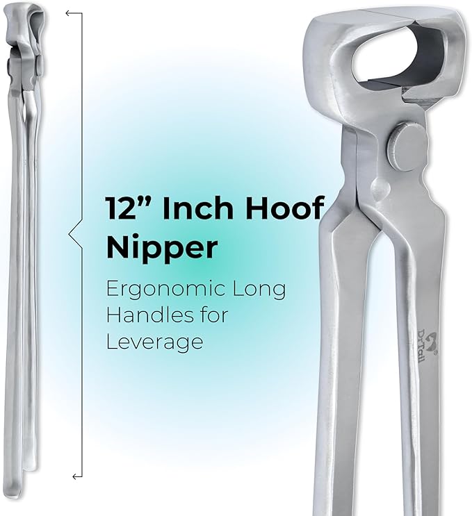 12" Hoof Nipper, Carbon Steel & Chrome Vanadium Farrier Tool for Horses – Durable, Sharp & Rust-Resistant
