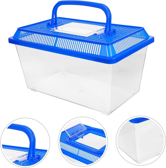 Creative Turtle Tank with Basking Platform Practical Turtle Aquarium Carrying Box Ideal for Reptiles and Amphibians