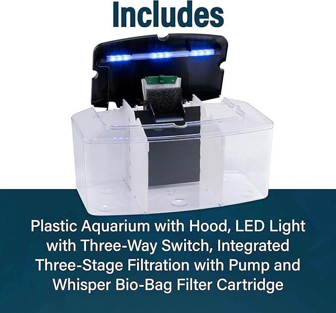 GloFish Betta Trilogy Aquarium, 3 Gallons, Includes LED Lights and Filter