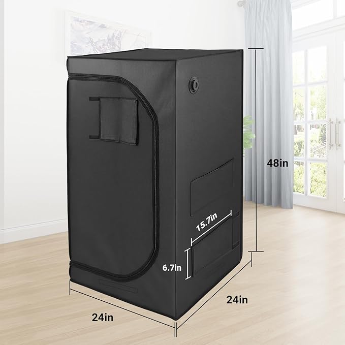 REPTIZOO 120 Gallon Reptile Tent Habitat 24"x24"x48" High Reflective Reptile Terrarium Cage Plant Grow Tent with Ventilation Window and Waterproof Base Tray for Lizards, Bearded Dragons