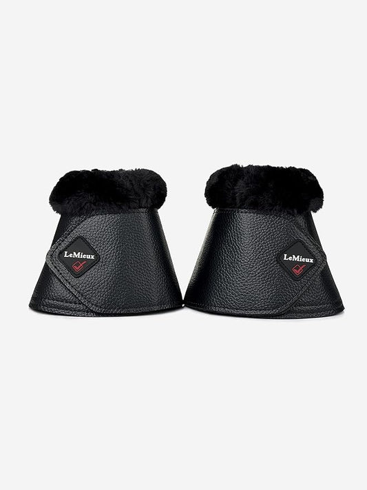 LeMieux Fleece WrapRound Overreach Horse Boots - Protective Gear and Training Equipment - Equine Boots, Wraps & Accessories (Black - XLarge)