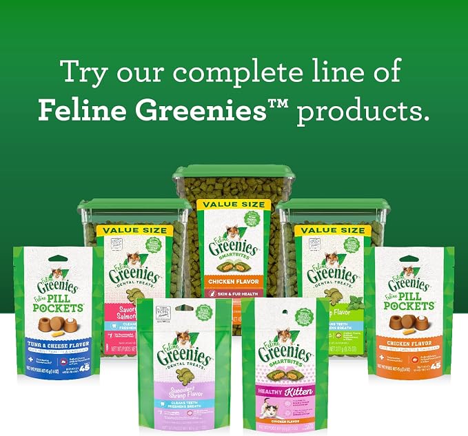 Greenies Cat Treats, Veterinarian-Recommended Adult Natural Dental Cat Treats, Tempting Tuna Flavor, 4.6 oz. Tub (Pack of 2) - Image 8