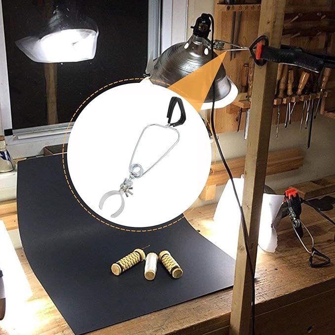 Reptile Lampshade Clip Aluminum Alloy Dome Clamp Spring Clip Lamp Holder for Pet Heat Lamp Fixture Suitable for Reptile Habitat Lighting