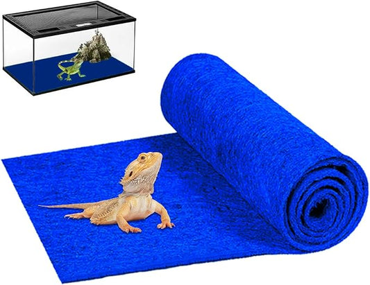 Mechpia 47" x 24" Large Reptile Carpet Terrarium Liner Bedding Reptile Substrate Mat Supplies for Bearded Dragon Snake Lizard Tortoise Leopard Gecko (Blue)