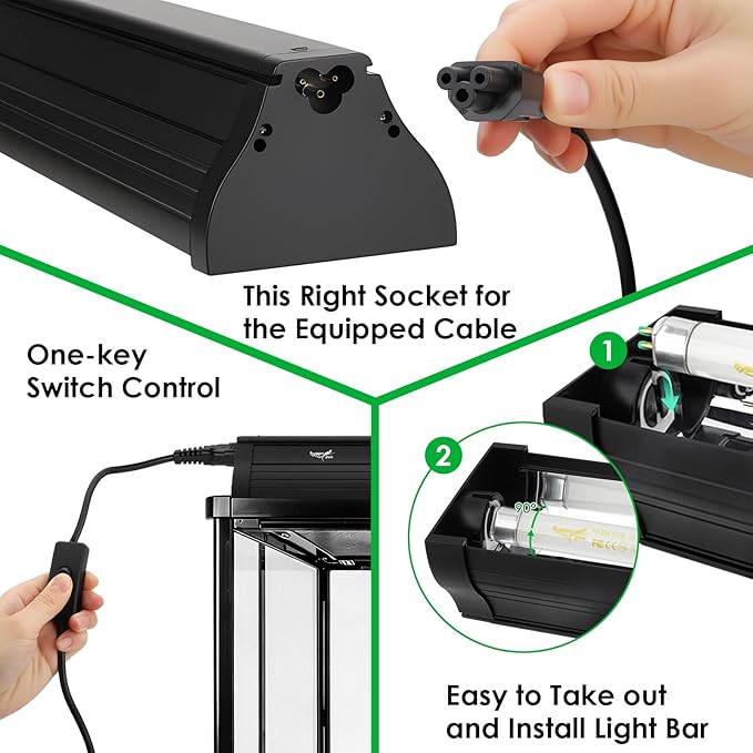 UVB Light for Reptiles Bearded Dragon, T5 UVB Reptile Light Fixture HO UVB Bulb Lighting Combo Kit 10.0 8W UVA UVB Reptile Light Bulb Terrarium Lamp Tube Bar for Snake Gecko Turtle Lizard, 12 Inch