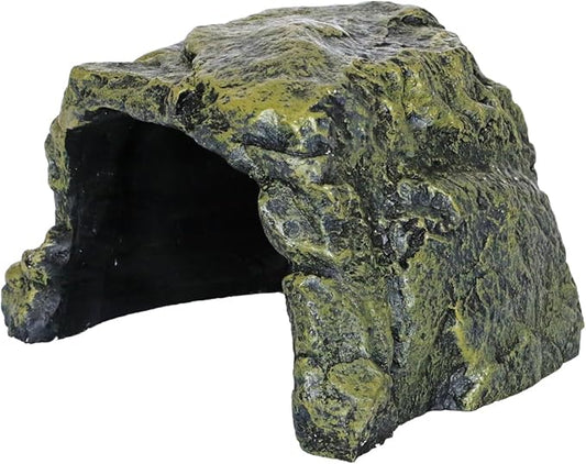 Rock Hide Cave for Reptiles, Amphibians Rock Den - Terrarium & Aquarium Decor, Great for Bearded Dragons,Lizards,Snakes,Turtles,Geckos,Frogs,Small Animals - Large Size