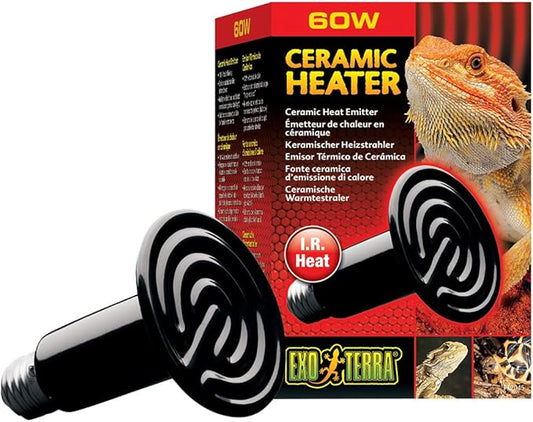 Exo Terra's Ceramic Heater - 60 W Lamp Pack for Reptile Heat, Ceramic Emitter with 150-Watt Ceramic Heat Emitter, Compatible with Exo Terra Light and Thermostat