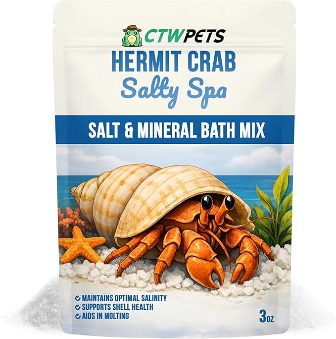 CTWPets Salty Spa Hermit Crab Salt Water Soaking Mix | Calcium and Trace Minerals