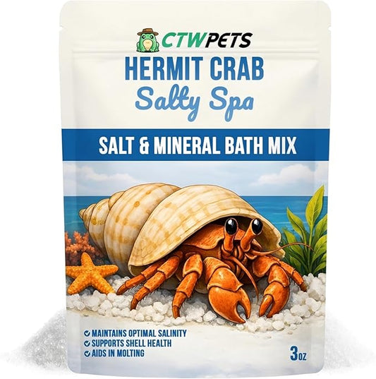 CTWPets Salty Spa Hermit Crab Salt Water Soaking Mix | Calcium and Trace Minerals