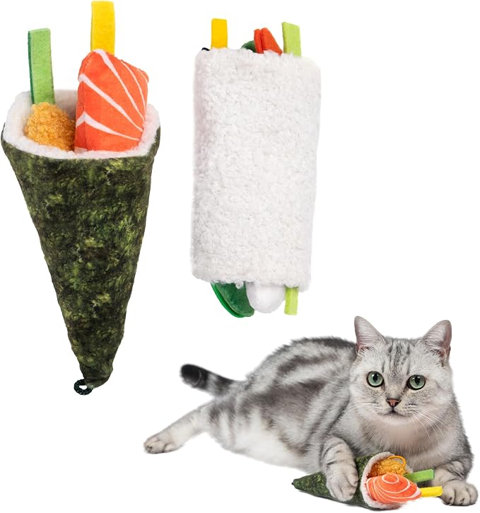 Best Pet Supplies Catify Interactive Cat Toy with Catnip - Sushi Rolls Set by BestPetSuppliesLLC