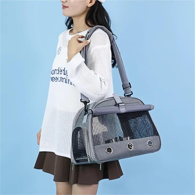 New Parrot Cage Breathable Pet Bird Bag with Perch Tray and Curtain - Ideal Bird House for Parrots and Small Birds(Gray)