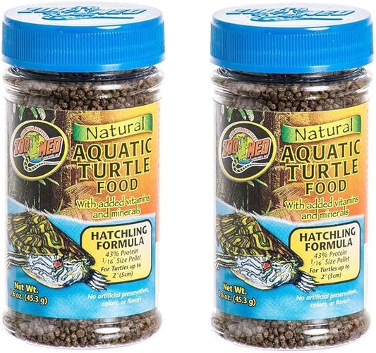 Zoo Med Natural Aquatic Turtle Food - Hatchling Formula (Pellets) 1.9 oz - Pack of 2