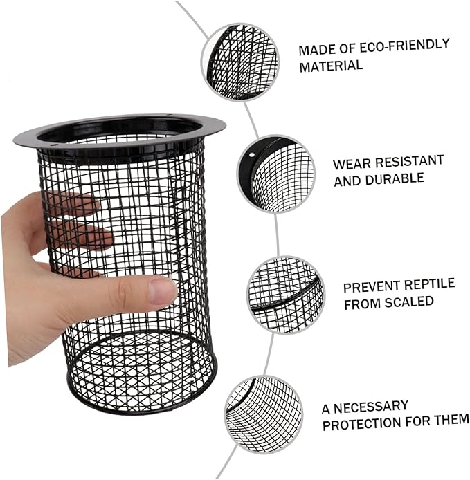 TEHAUX 1Pc Lampshade for Heating Round Scalding Cover for Climbing Boxes for Reptile Habitats Easy to Install with Four Screws Reptiles from Burns