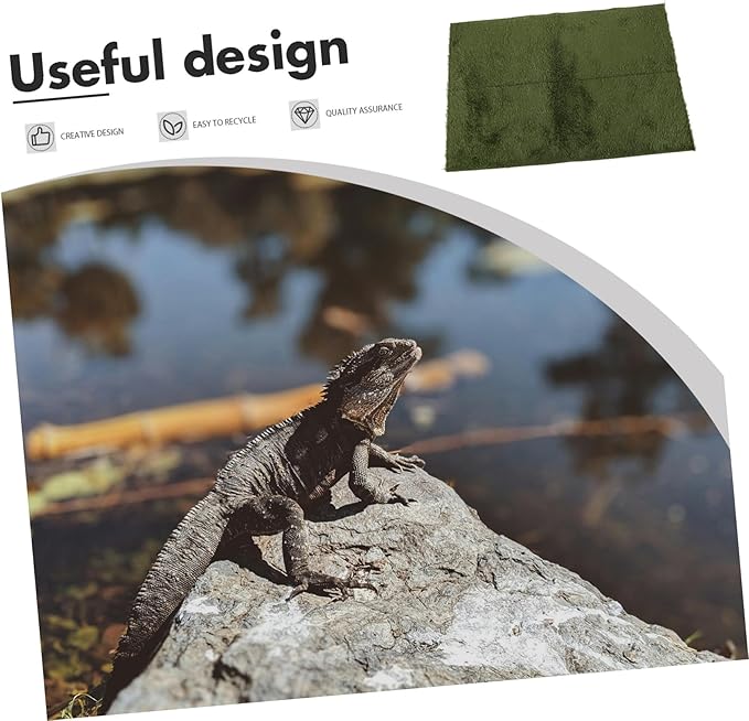 Reusable Reptile Carpet Mat Liner Terrarium Bedding Substrate for Reptile Cage Moss Mat for Gecko Tortoise Frog Habitat for Hygienic Tank Environment