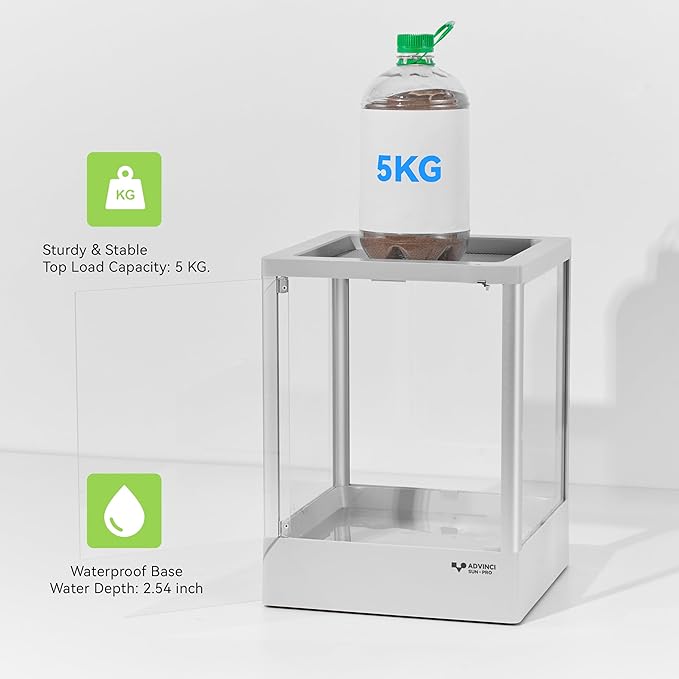 Reptile Terrarium 12"x12"x16" 9.5 Gallon,Aluminum Frame,Full Glass Tank Enclosure for Small Reptiles, Geckos, Frogs, Lizards, Snakes, Spiders, Turtles, Vertical Rainforest Habitat
