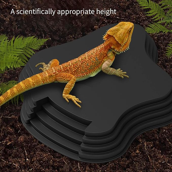 Sloped Animal Water Container Simulated Living Space Platform for Tortoises Amphibians Soaking Tub for Turtles Safe Turtle Drinking Bath Pan Multi Functional Soaking Dish Indoor/Outdoor Turtle Water